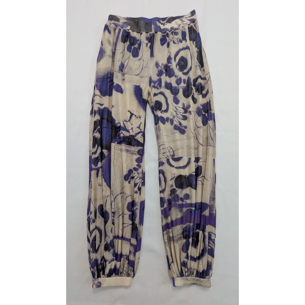 Jean Paul Gaultier Soleil Mesh Bloomer Pants Purple Off White Unisex Large L